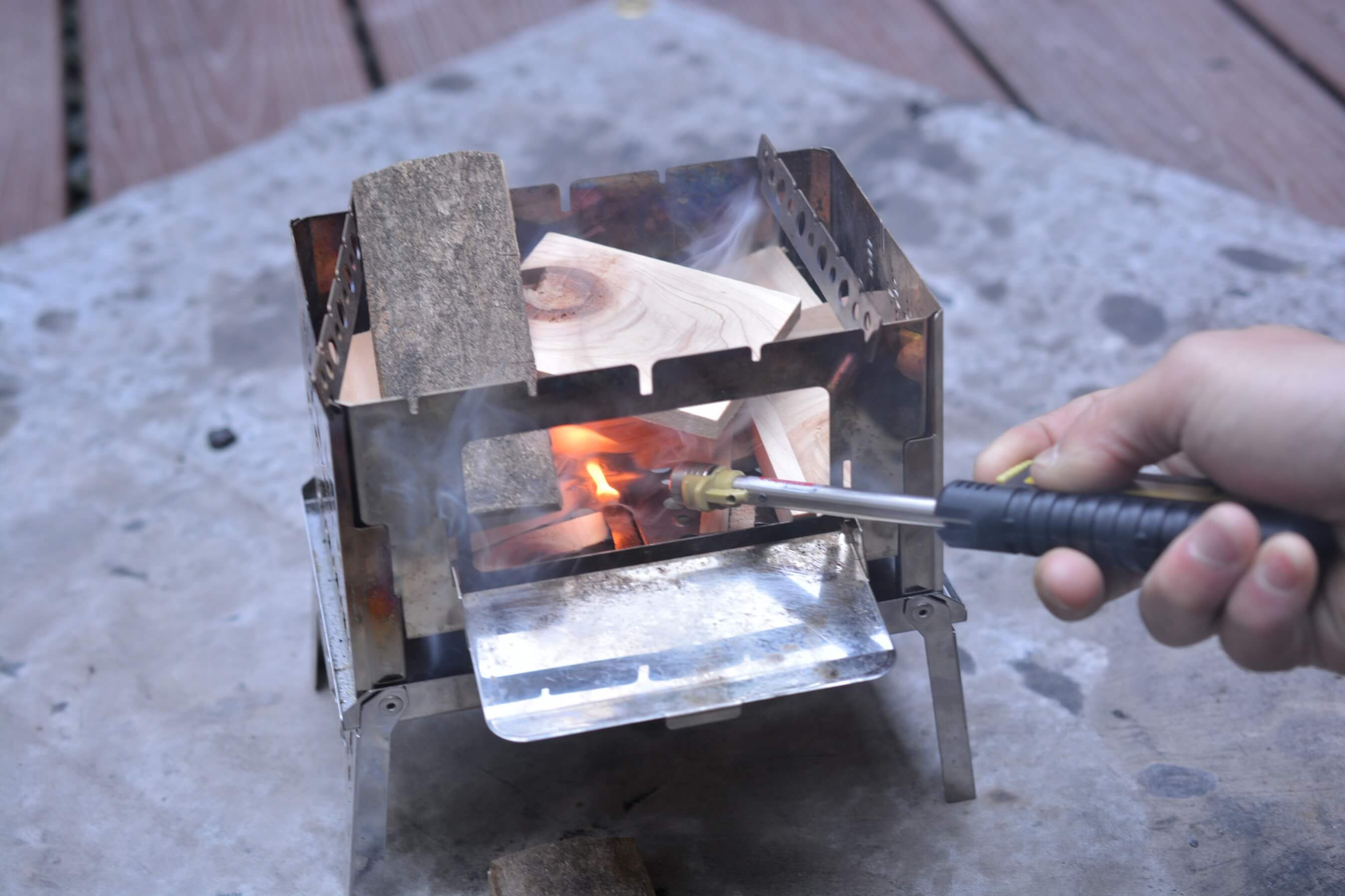 笑's コンパクト焚き火グリル B-6君　サイドダクト