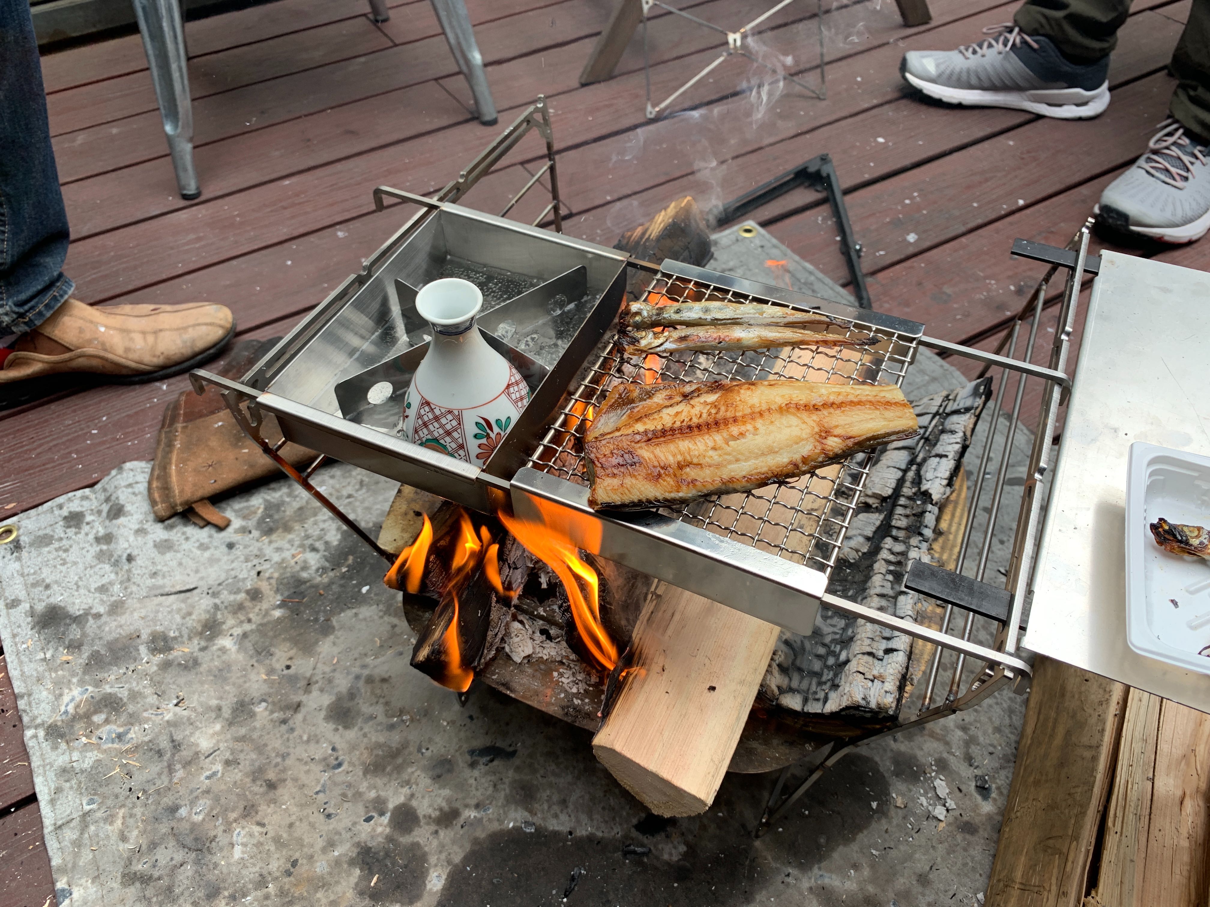 ユニフレーム(UNIFLAME) ユニセラ熱燗あぶり台 + 焚き火台RAPCA + 熱燗