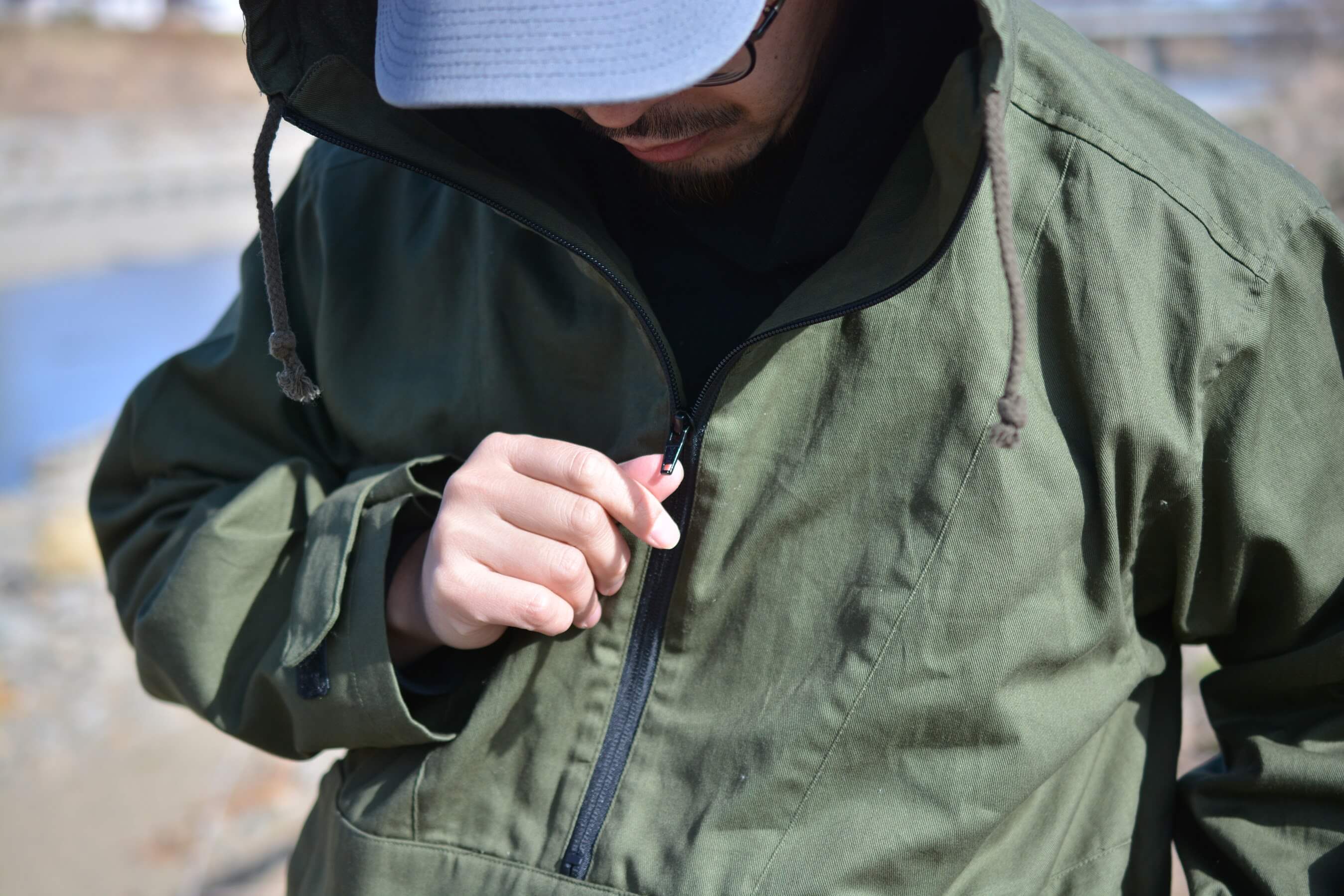  綿アノラックパーカー[S020A] 　ジップ