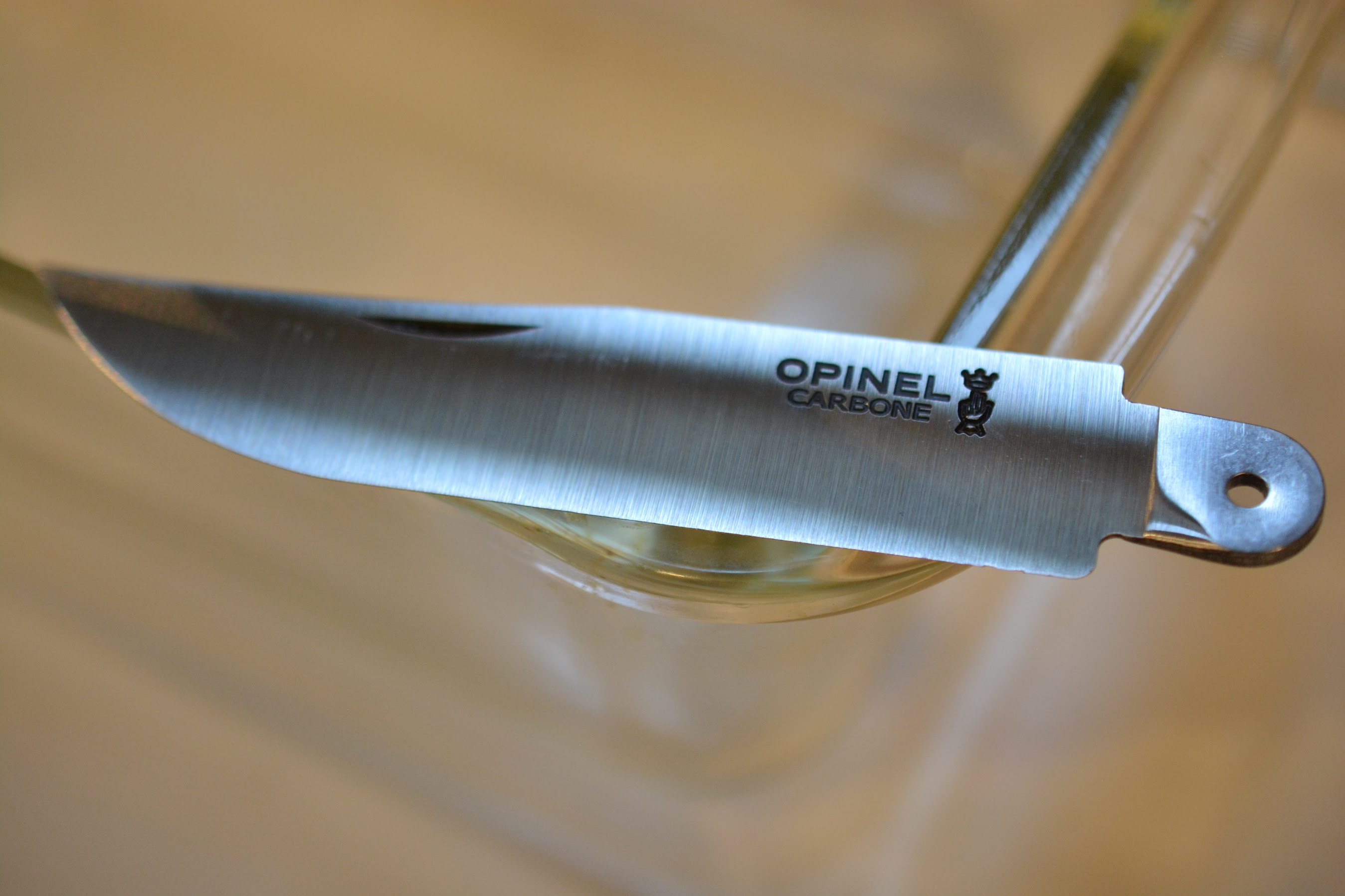 オピネルナイフ No.10 黒錆加工　ブレード(刃)を脱脂する