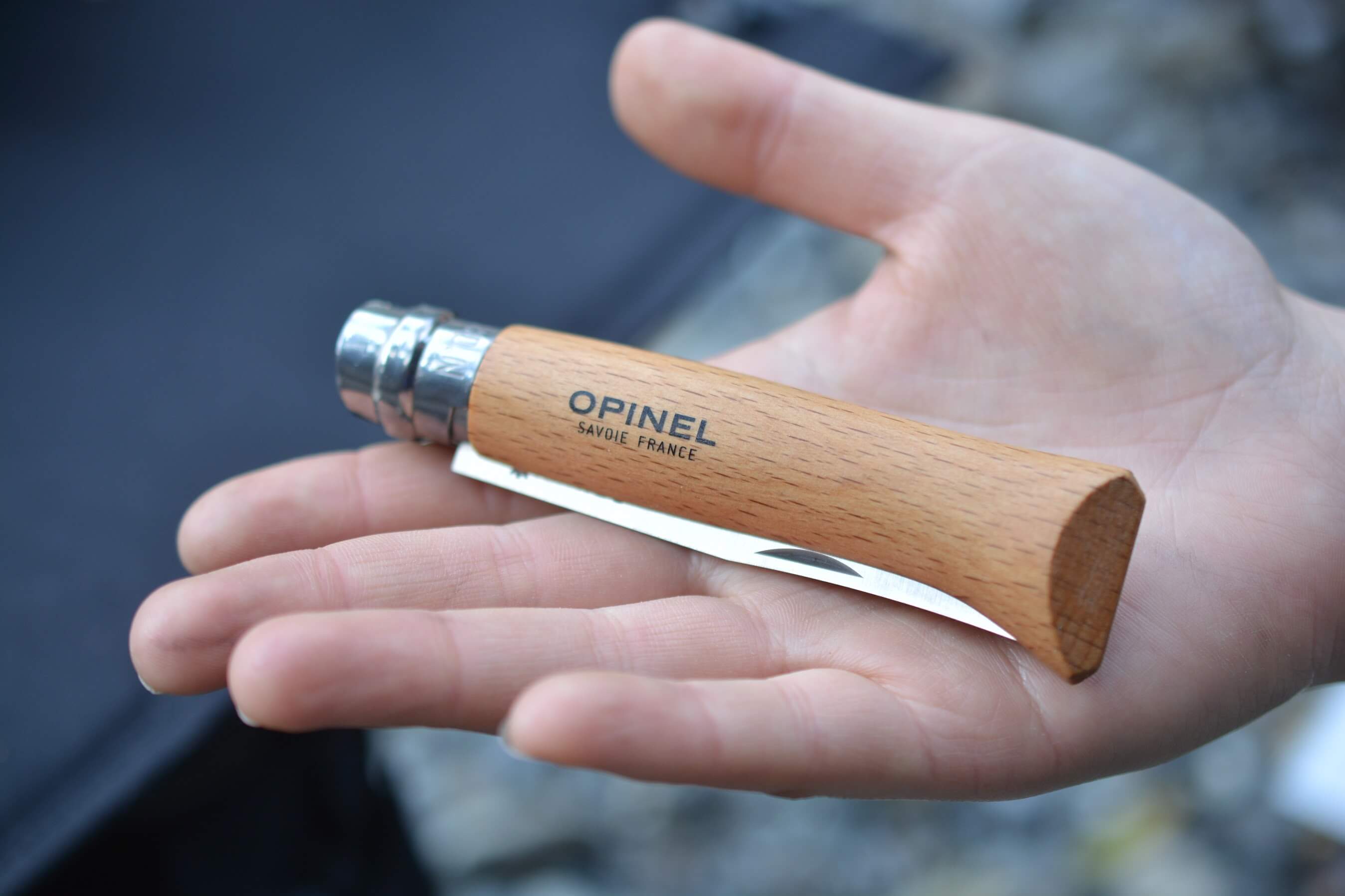 オピネルナイフ　ステンレススチール No8　グリップ