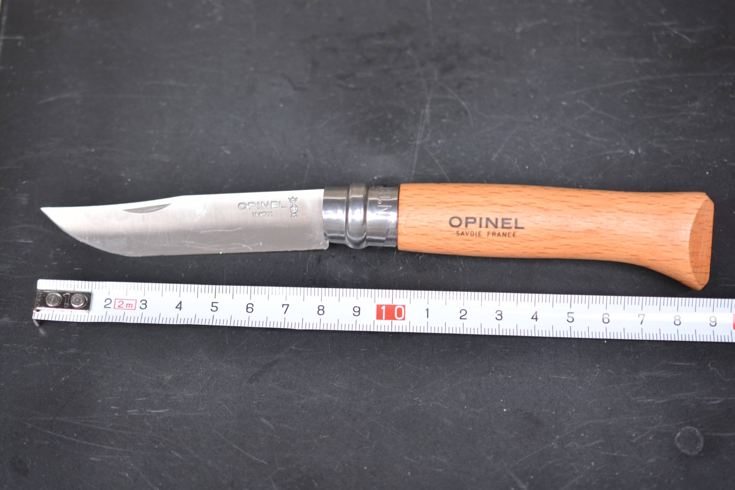 オピネルナイフ　ステンレススチール　No8 長さ