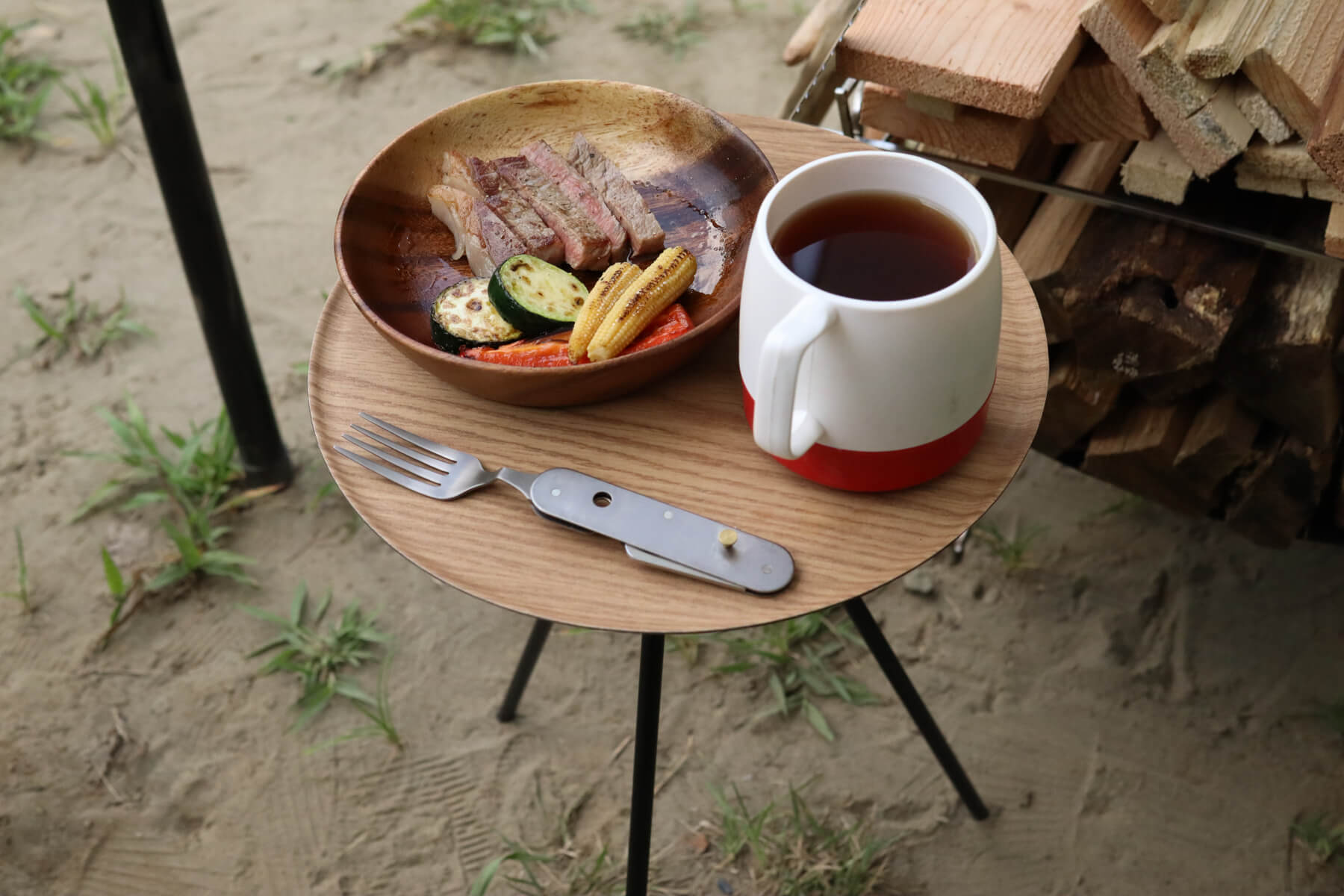 新品ヘリノックス テーブルオー サイドテーブルs ヘリノックス テーブルオー / オーク レビュー。心和ます丸型