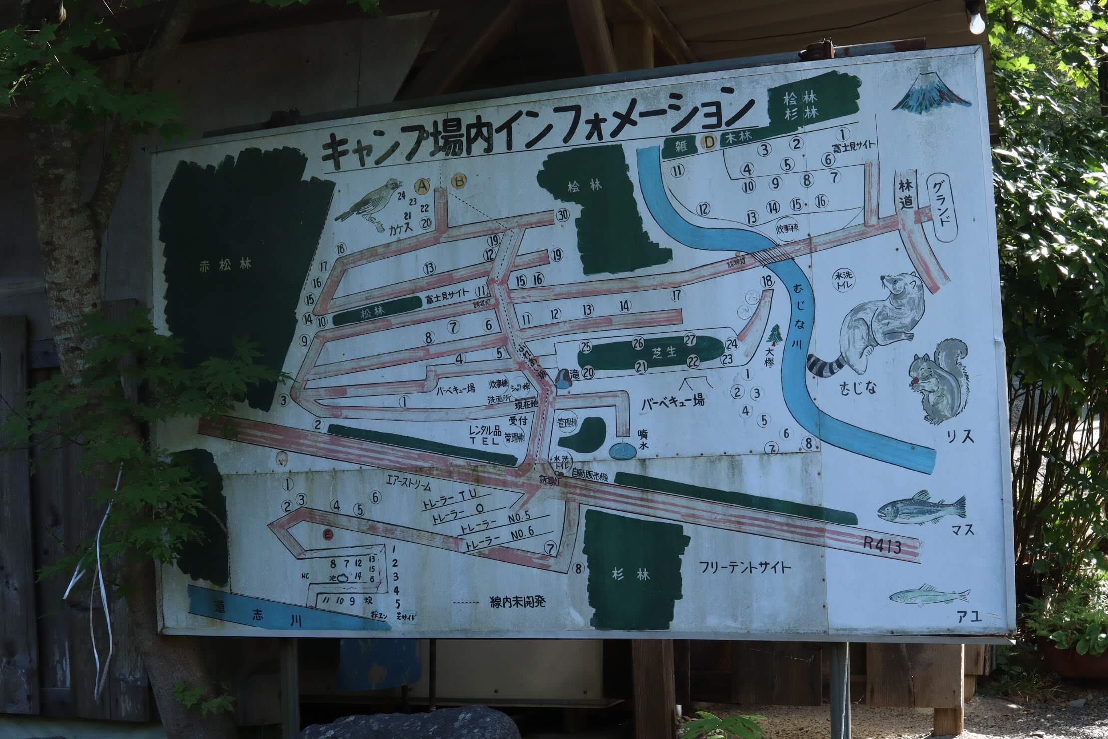 道志 オートキャンプインむじな　区画図