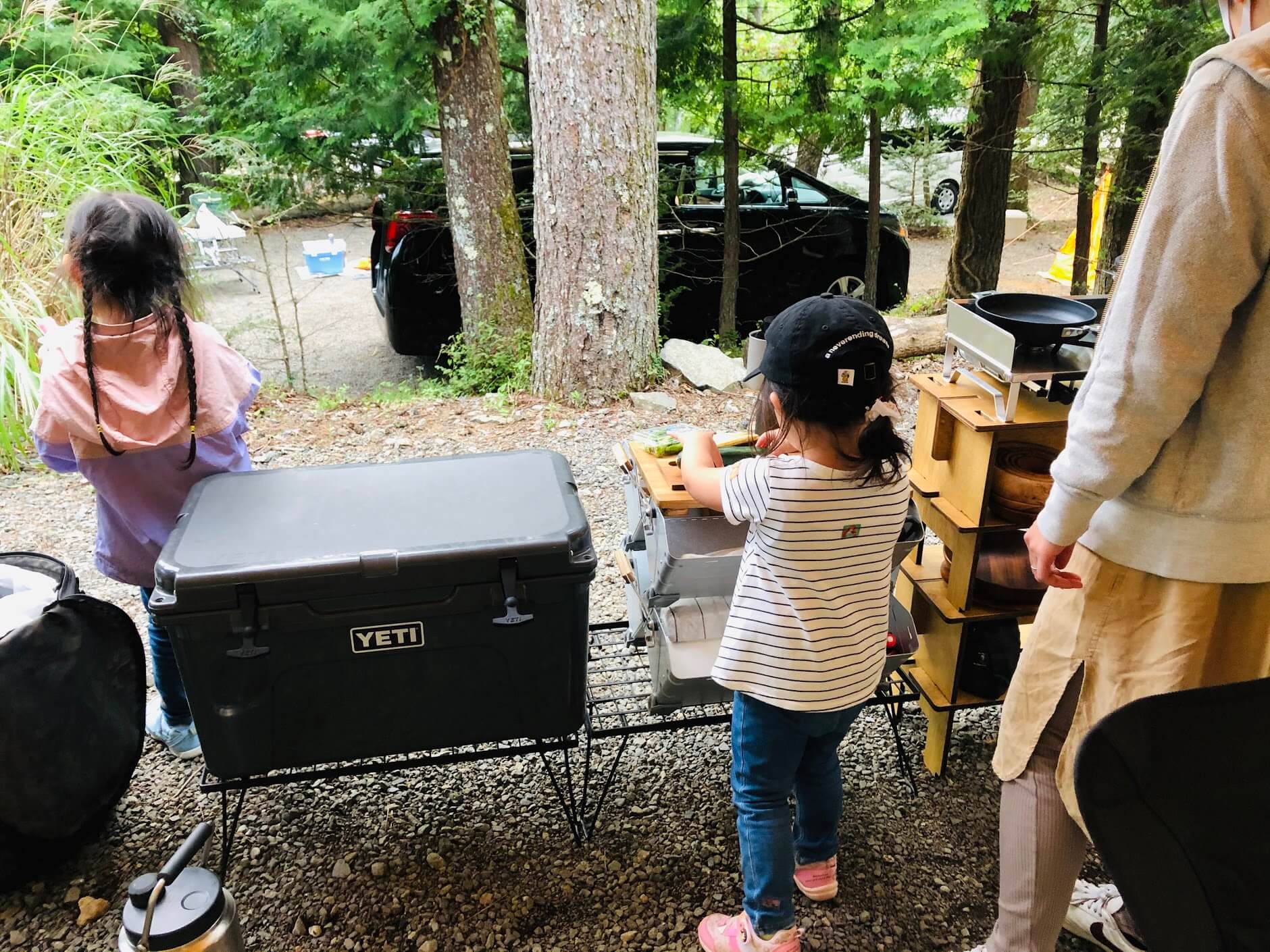 道志 オートキャンプインむじな　木々に囲まれる