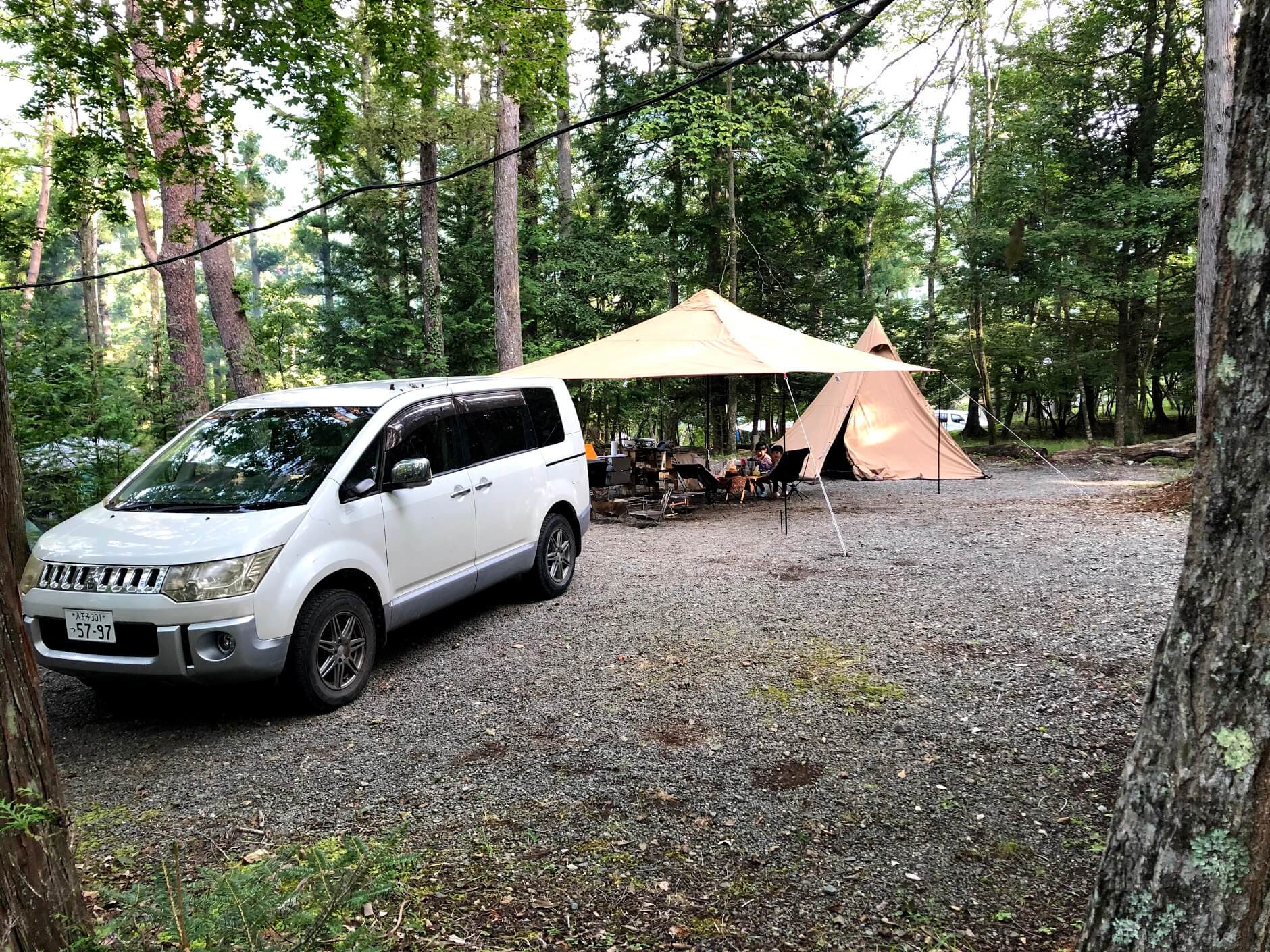 道志 オートキャンプインむじな　区画広い