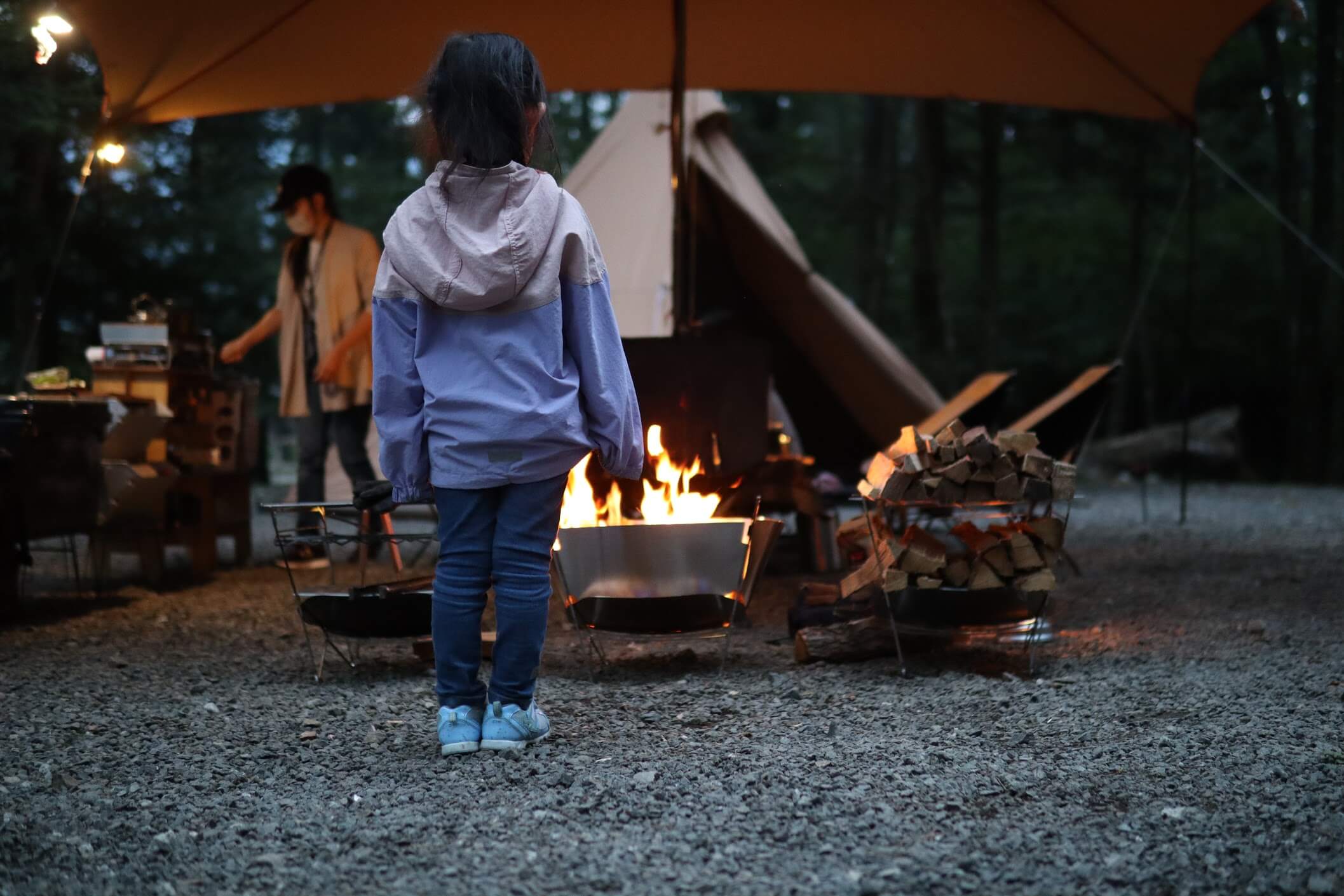 道志 オートキャンプインむじな　焚き火教育