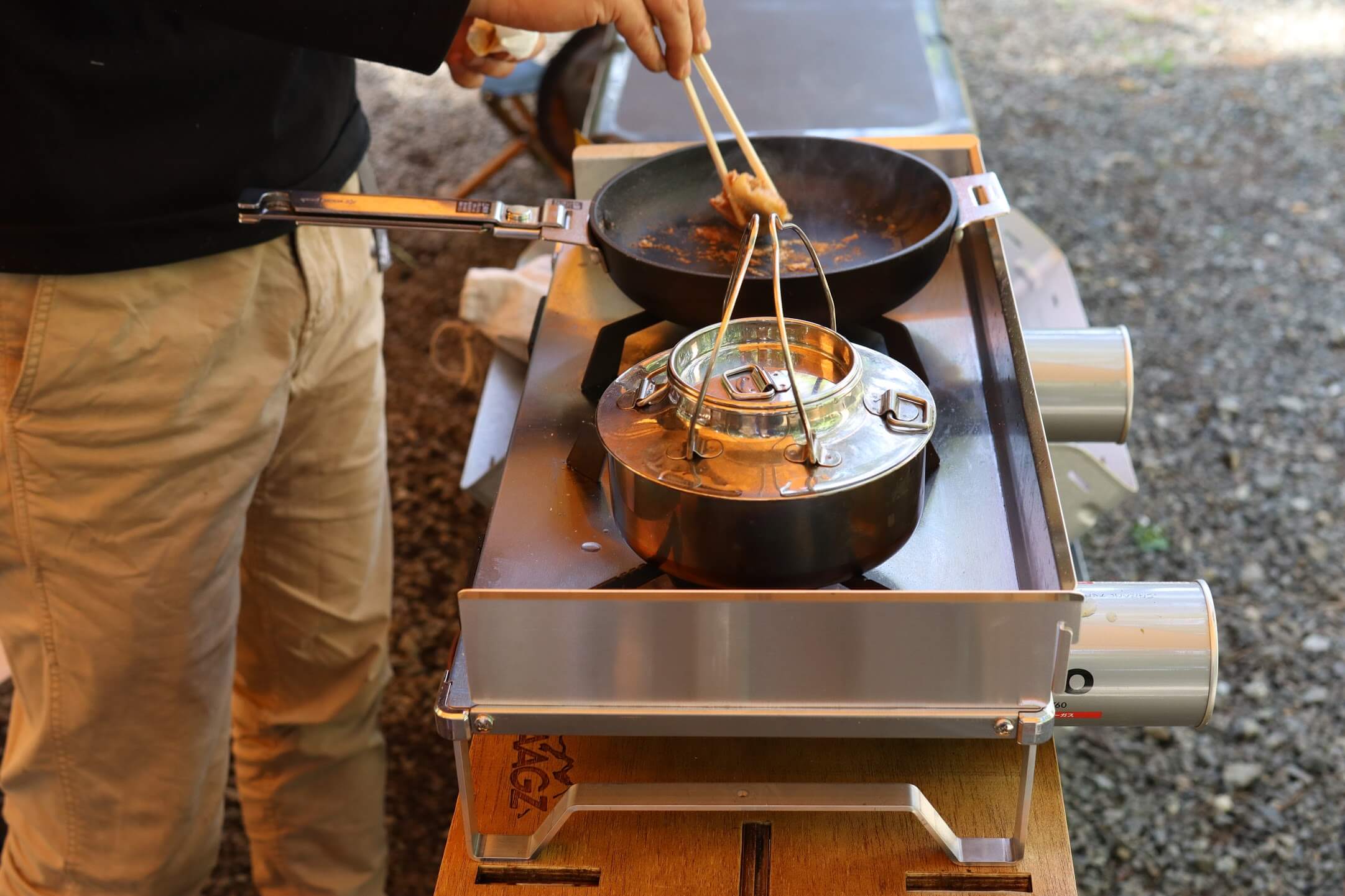 HOME&CAMPクッカー19 フライパン 拭き取り