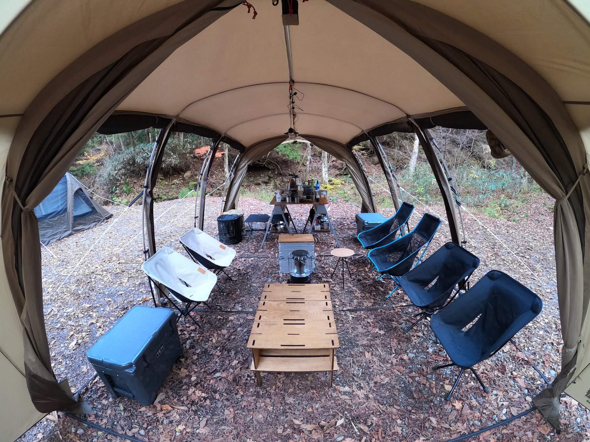 ヘリノックス チェアツー　ファミリーキャンプ