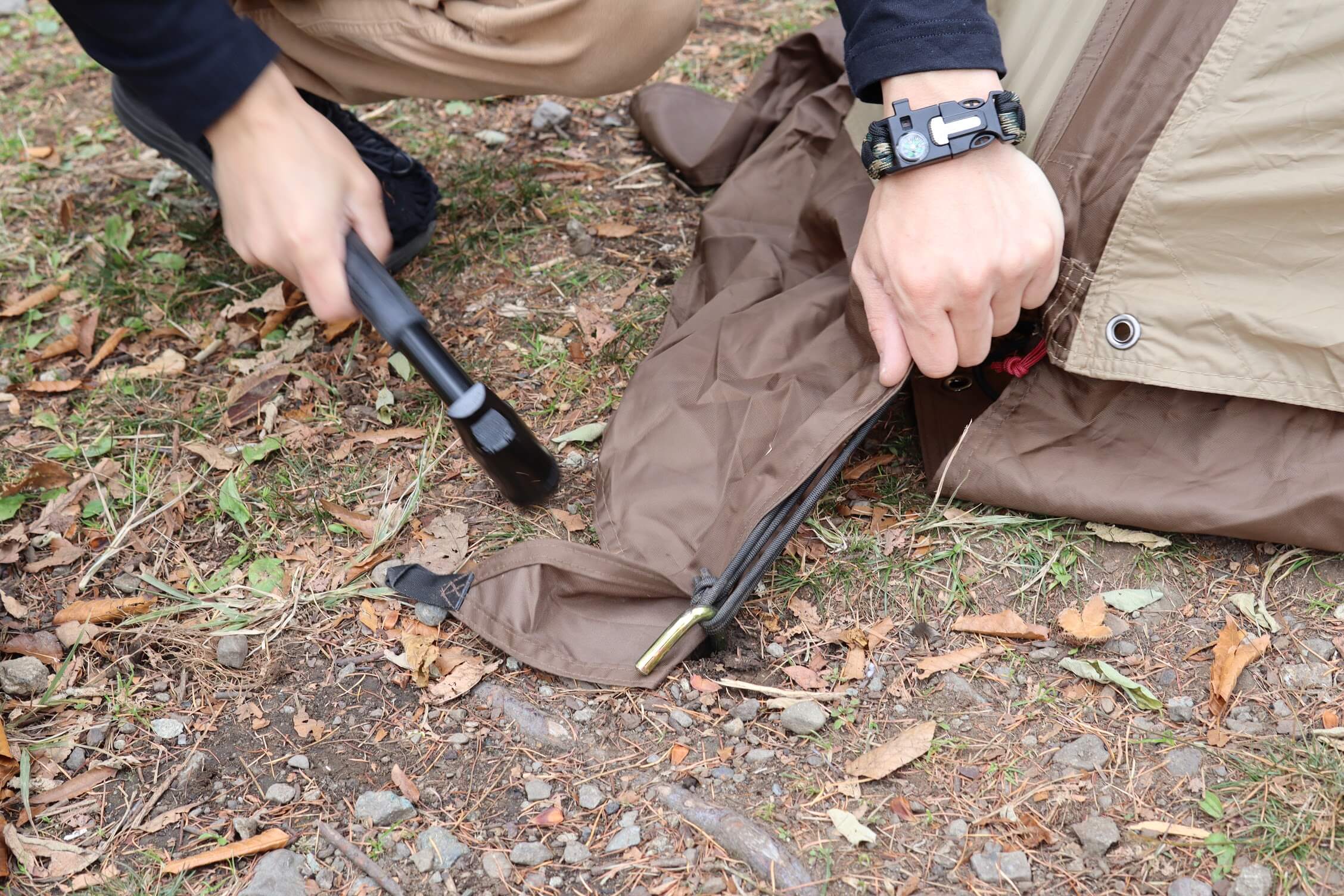 ogawa ファシル 設置手順　ペグダウン