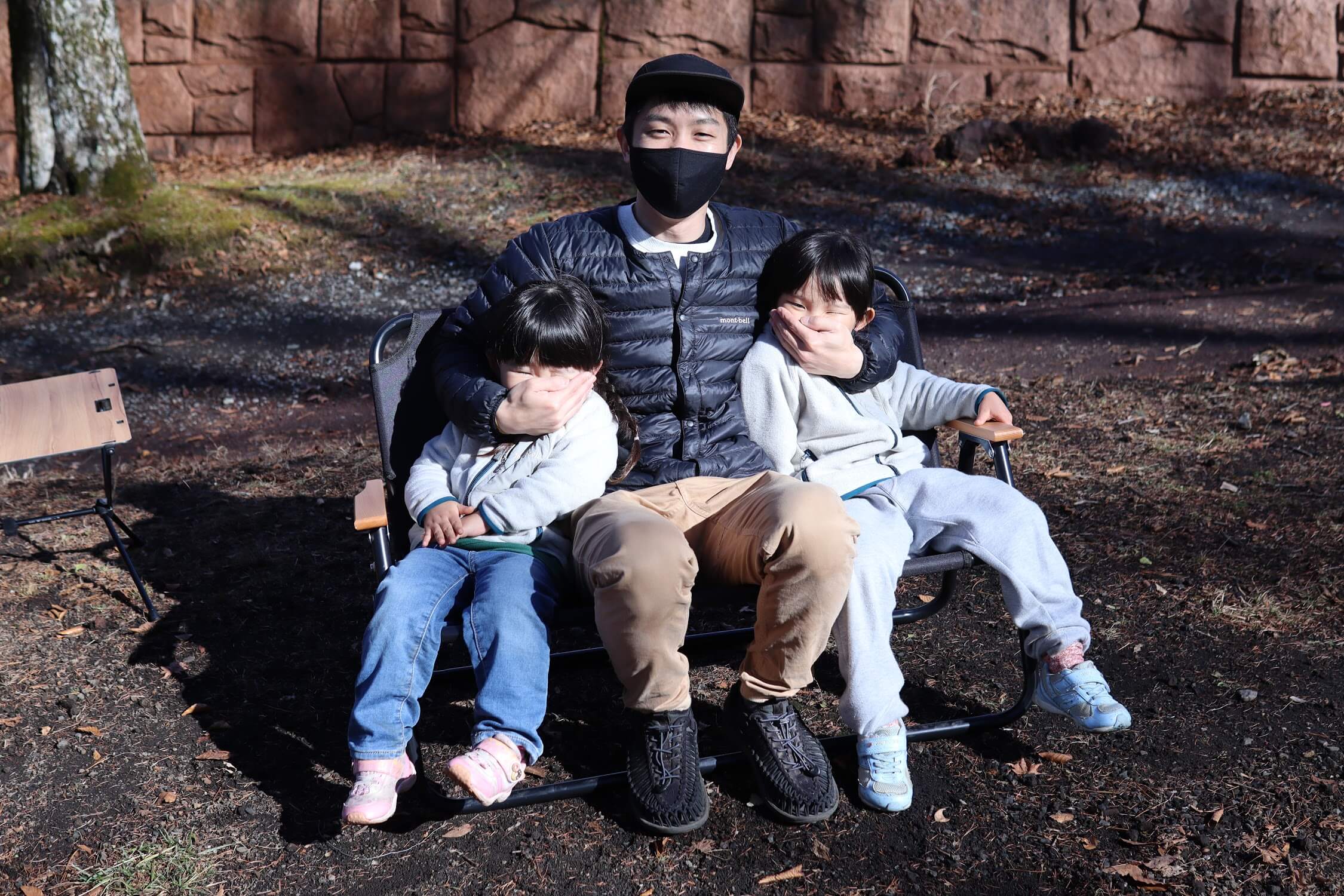 CAPTAIN STAG CSブラックラベル アルミ背付ベンチ 子供椅子として