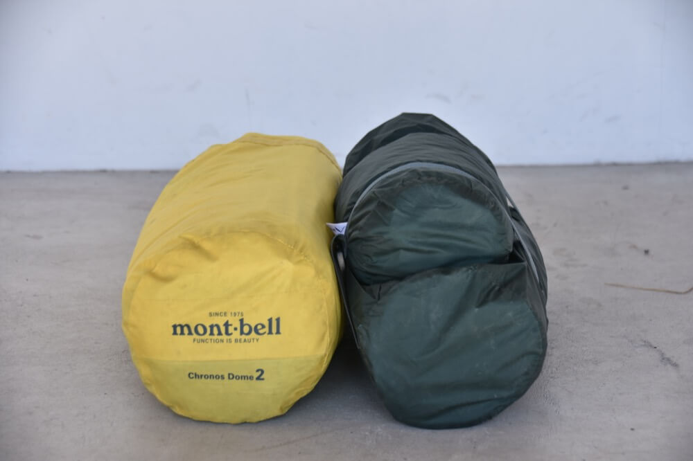 テンマクデザイン パンダライト　モンベル クロノスドーム2型と大きさ比較