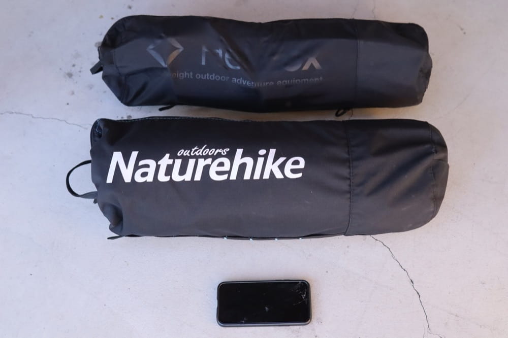 ネイチャーハイク ヘリノックス　大きさ比較