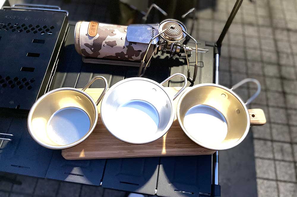 マッコリカップ ノスタルジックなアルマイトのテクスチャ