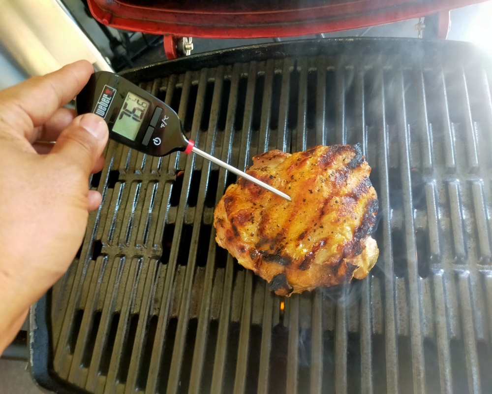 Q1250グリル　鶏モモ肉　温度計